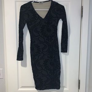 Black Velvet-Patterned Charolette Russe Dress